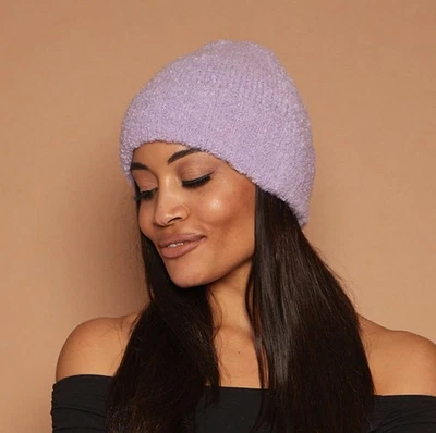 Eugenia Kim Alexis Bouclé Wool-Blend Beanie in Lavender - Image 1 of 4