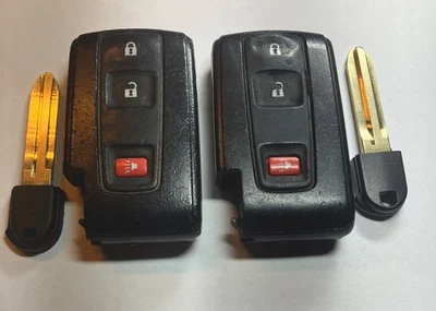 OEM 2004-2009 TOYOTA PRIUS smart keyless remote fob LOT M0ZB31EG SILVER WORN - Image 1 of 2
