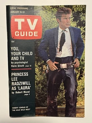 1968 TV GUIDE MAGAZINE "THE WILD WILD WEST" COVER, ROBERT CONRAD,  EXCELLENT! - Image 1 of 4
