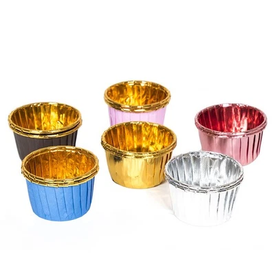  50 PCS Pirottini Per Muffin Carta Alluminio Cupcake Tazza Da Forno - Immagine 1 di 4