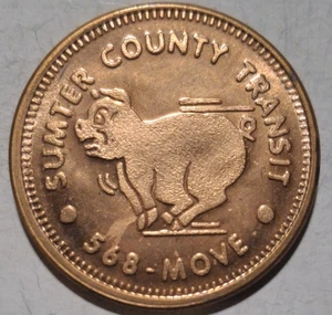 Bushnell, Florida - Sumter County Transit 25 token de tránsito de bronce FL 98 A - Imagen 1 de 2
