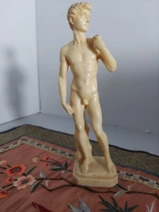 A. Santini Italy alabaster Michelangelo sculpture of David 8" - Picture 1 of 10