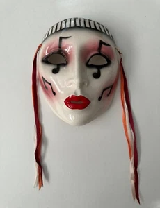 About Face Clay Art Ceramic Mask Music Notes Piano Lady San Francisco USA - Picture 1 of 4