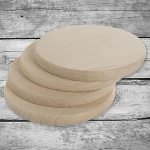 Plain Beechwood Round 9cm Drink Coasters Circle Blanks Coffee Table Cup Decor - Picture 1 of 82