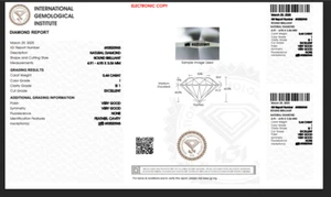 100%Natural Diamond 0.44 Ct I/SI1 Grade IGI CERTIFIED Brilliant Round Cut 4.9 mm - Picture 1 of 3