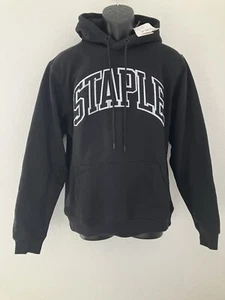 STAPLE Pigeon Embossed Black Patch Pullover Hoodie Sweatshirt Small New - Picture 1 of 6