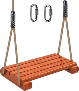 Wooden Swing Seat, Outdoor Wood Swing for Kids, Tree Swing for Adults - Picture 1 of 8