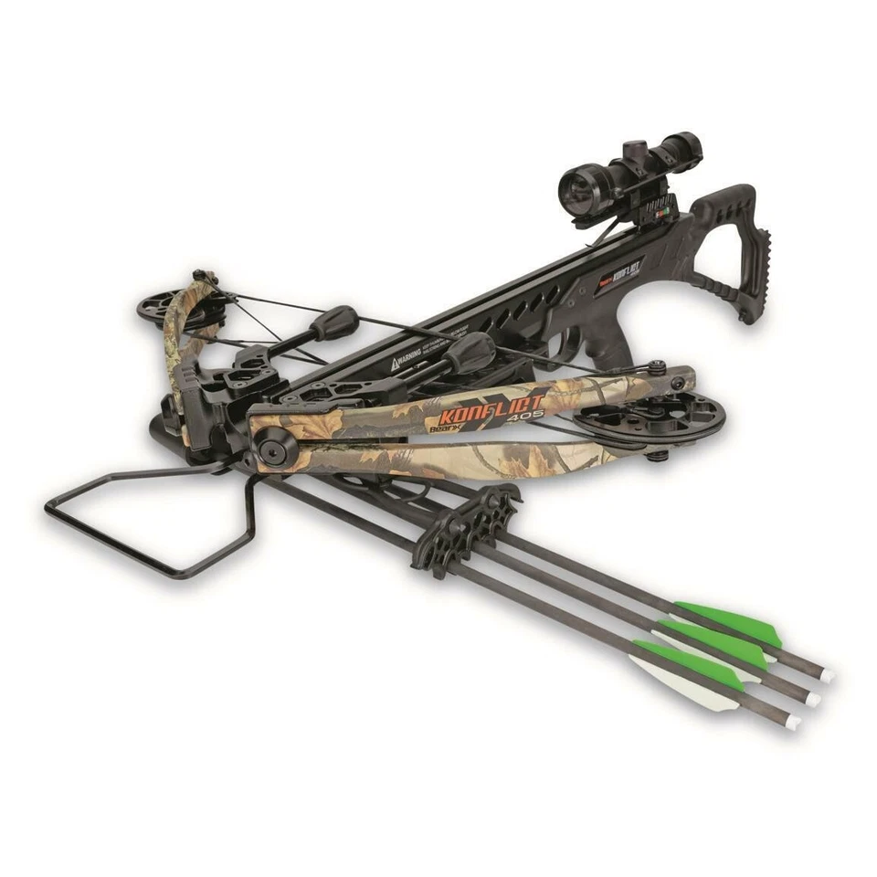 BEAR ARCHERY Konflict 405 CROSSBOW Full PACKAGE True Timber CLOSEOUT $262 New !! - Image 1 of 1