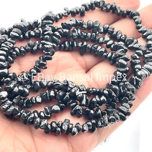 5 Pcs Natural Black Spinel Nuggets uncut tumbled Drilled Beads loose Gemstone