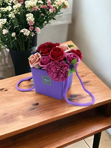 Ramos de flores de jabón morado jardín de flores regalo de cumpleaños - Imagen 1 de 2