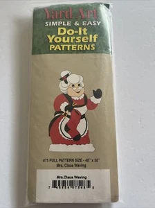 Yard Art Do it Yourself Pattern #75 48 X 30 Mrs. Claus Waving 1993 Vintage NEW - Picture 1 of 2