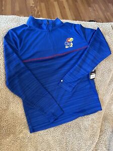 Kansas Jayhawks Colosseum Blue Youth L Pullover Quarter Zip Jacket New With Tags