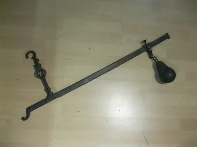 Antike Balkenwaage, Sackwaage Eisen Mit Schwerem Gewicht, Stabwaage Ca.88cm Lang • 52.27€