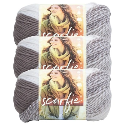 (3 Pack) Lion Brand Yarn 826-206AN Scarfie Yarn, Cream/Taupe - Image 1 of 4