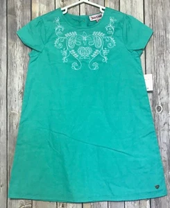 NWT Girls Juicy Couture Teal Dress w/ White Stitched Floral Design NEW 5 - Picture 1 of 2