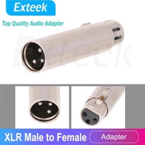 3-Pin XLR Male Plug to Female Coupler Gender Changer Audio Mic Adapter Connector - Picture 1 of 5