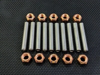 Peugeot 106GTI Stainless steel exhaust manifold studs and flashed copper nut kit - Image 1 of 4