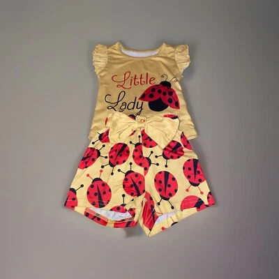 无品牌女孩“Little Lady”瓢虫短裤套装18-24M短裤上衣 — 第 1/4 张图片