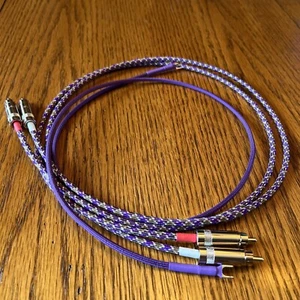 2 Ft Audiophile Turntable Phono RCA Cables w/Ground Low Capacitance Interconnect - Picture 1 of 8