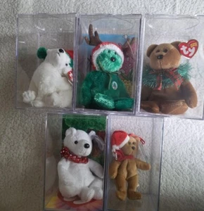 Beanie Babies Christmas - Tinsel, Hollydays, '00 & '02 Holiday Bears, '97 Jingle - Picture 1 of 6