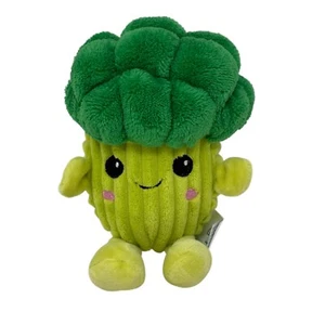 Juguete de peluche HUGFUN Brócoli Sonriente 7" Peluche Acanalado Verde Abrazo Divertido Comida Vegetariana - Imagen 1 de 4