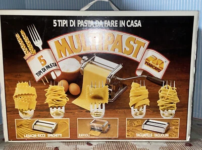 MARCATO MULTIPAST SET MACHINE MAKES 5 KINDS OF PASTA + DOUGH ACCESSORIES USED - Image 1 of 4