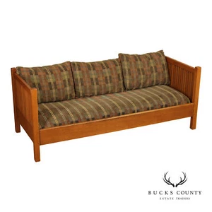 Stickley Mission Collection Oak Spindle Settle - Picture 1 of 17