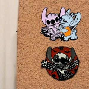 2 Nightmare Before Christmas Lilo & Stitch Jack Mashup Hart Emaille Pins - Bild 1 von 4