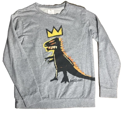 Raro Jean Michael Basquiat Forever 21 Adulto M? Sudadera Pullover Gris Dinosaurio Foto 1 de 4