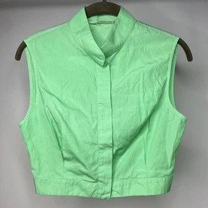 Emporio Sirenuse Positano Women's Blouse Button Up Crop Green Cotton 38 US 2 - Bild 1 von 7