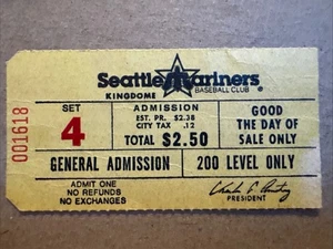 Boleto de admisión general 1986 Seattle Mariners - Juego 4 - Imagen 1 de 2