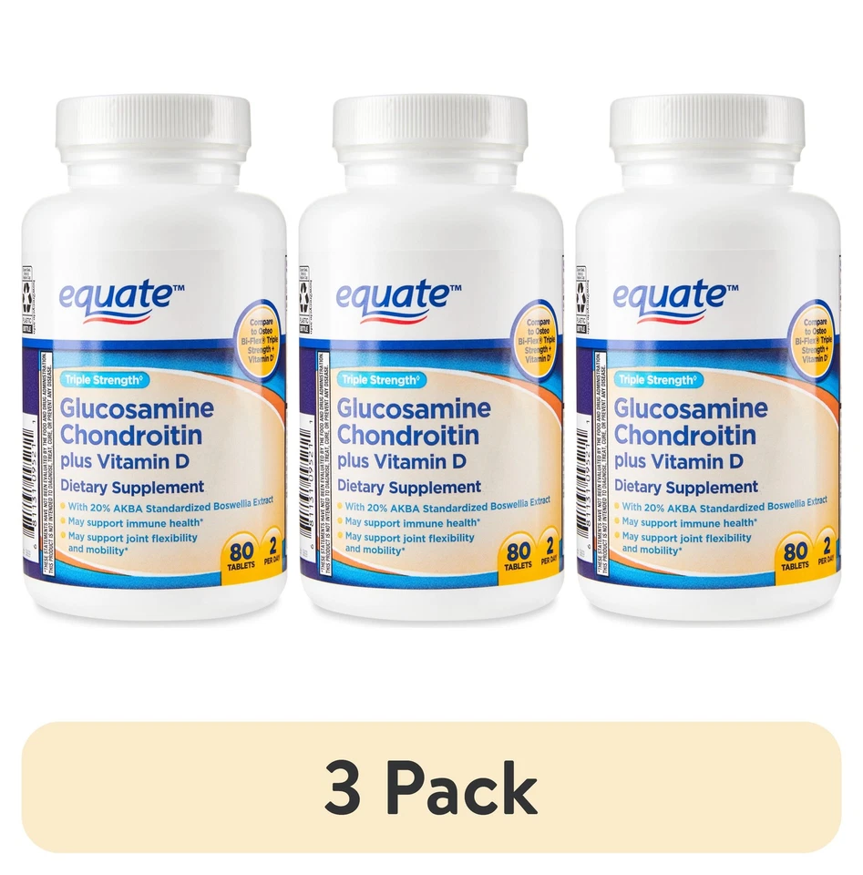 Equate Glucosamine & Chondroitin vitamin D promotes joint health 80 Tablets READ