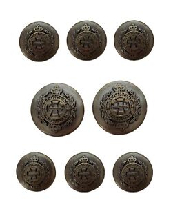 Vintage Meeting Street Regiment Blazer Buttons Set Brown Gold Men's
