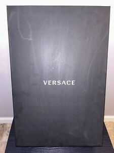 Versace Baroque Cotton Terry Bathrobe In Red W/ Gold Medusa Print - Size Large