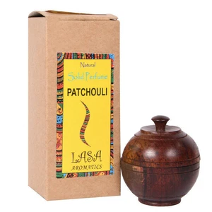 Lasa Patchouli Natural Solid Perfume And Long Lasting Fragrance In Wooden Jar