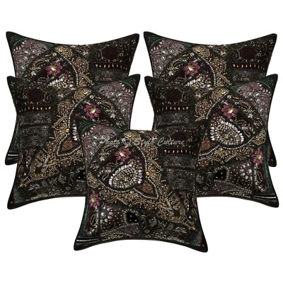 Boho Bohemian Cushion Cover Beaded Sequins Throw Decor Pillow Cover Case - Image 1 of 4