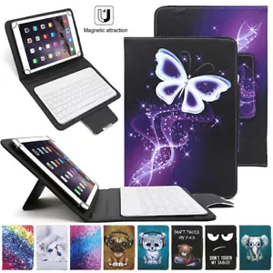 Universal White Keyboard Folio PU Case Cover For Samsung Galaxy Tab A E S4 S5 S6 - Picture 1 of 21