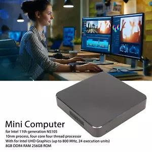 Mini PC 8GB DDR4 RAM 256GB ROM 4K UHD Black Mini Desktop Computer For Window New - Picture 1 of 24