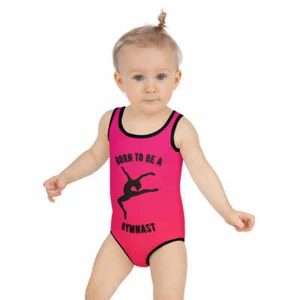 Born to be a Gymnast Girls Sizes 2T to 7 Gymnastics Pink Gradient All-Over Print - Picture 1 of 8