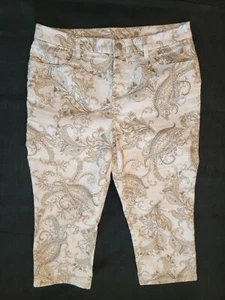 Chicos Girlfriend Caprihose schmales Bein Größe 1,5 US/10 Medium Paisley hellbraun taupe - Bild 1 von 6