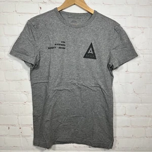 Camisa American Eagle Para Hombre Talla Pequeña Gris Manga Corta Deletrear Logo Camiseta - Imagen 1 de 10