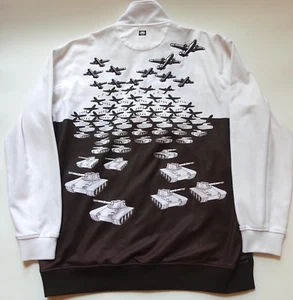 VINTAGE ECKO UNLTD FULL ZIP UP SWEATSHIRT MENS XL Tanks/planes Graphic AOP - Picture 1 of 15