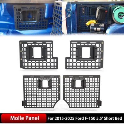 F+R Steel Truck Bed Side Molle Panels For 2015-2025 Ford F-150 5.5’ Short Bed Foto 1 de 4