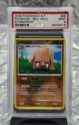 #46 2008 Pokemon D & P Piloswine - Rev Holo Stormfront PSA 9 Mint - Image 1 of 2