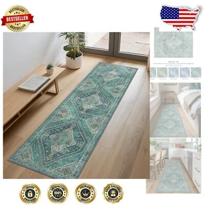 Tapis de course vintage lavable en machine 2x10 - Résistant à l'eau et aux taches - Photo 1/11