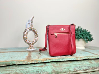 Coach CE871 Mini Rowan File Crossbody Bag 1941 Red Cross Grain Leather - Image 1 of 4