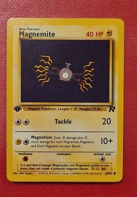 Pokemon Card - Team Rocket 60/82 - MAGNEMITE **1st Edition very sharp card