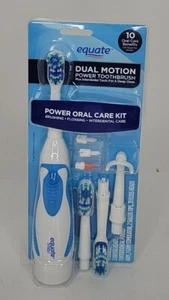 Equate Power Oral Care Kit Dual Motion Multiple Dental Items Toothbrush Tool. - Picture 1 of 5
