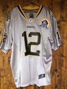 Marques Colston 12 N.O. Saints NFL NIKE SILVER Jersey 48 HALL OF FAME PATCH RARE - Bild 1 von 5