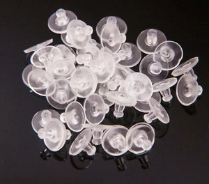 50 pcs 11mm clear silicone pierced earring cushions back pads stoppers - Picture 1 of 3